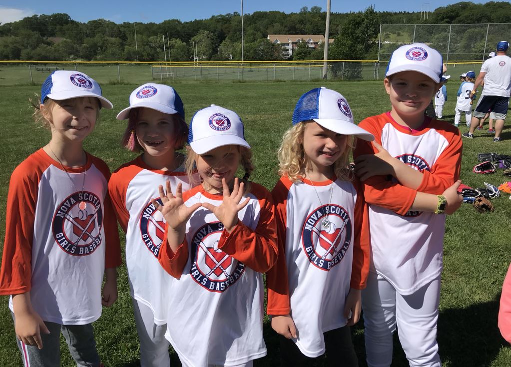 kids supporting nova scotia girls baseball